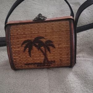 Palm Tree Design Crossbody Bag - Brown